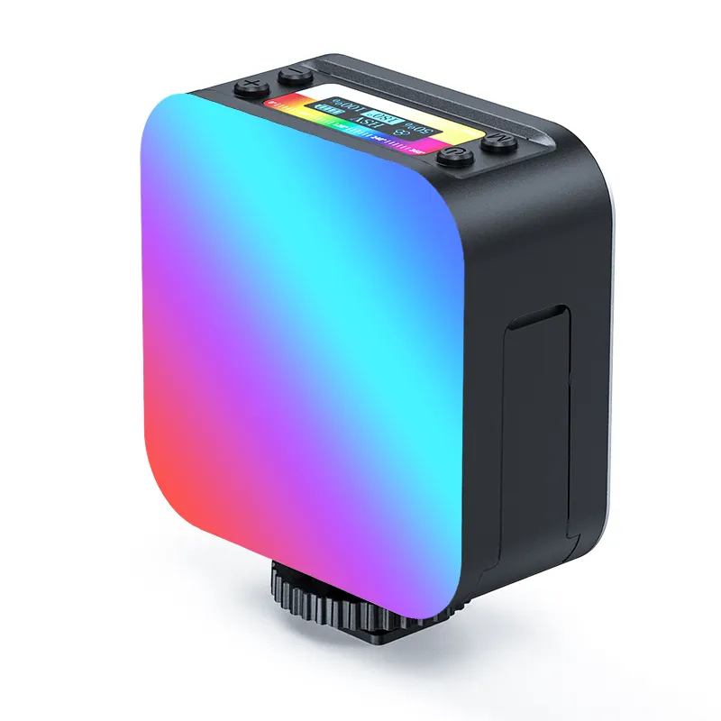 2023 Wholesale Double Sides 360 Rotation Full Color Mini Portable LED Camera Lights Magnetic RGB Video Fill Light