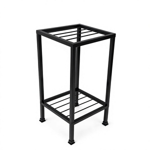 Support à plantes en métal à 2 niveaux pour pot de Tulsi |   Support de pot de fleurs en acier robuste avec revêtement en poudre et étagère de rangement |   Multifonctionnel - Product Image 1