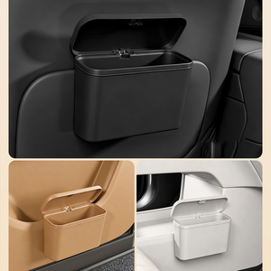 Poubelle de voiture portable avec couvercle, boîte de rangement suspendue étanche en ABS, pour dossier de siège, côté porte, compatible avec BMW, Toyota, Honda, VW - Product Image 4