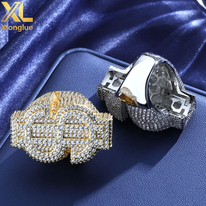 Anillo de Moissanita VVS de Color D con Micro Pavé Completo para Hombre, Estilo Amuleto del Dinero, Punk Rock, Accesorio para Dedo, Anillo de Rapero - Product Image 6