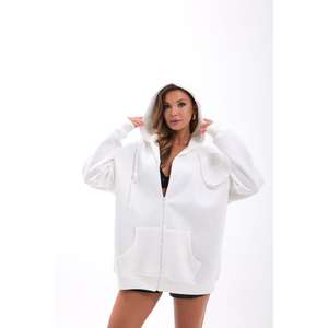 Sudadera con Capucha para Mujer 7220, Blanca, 100% Algodón, Manga Regular, Tejido de Punto - Product Image 2