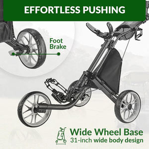 Chariot de golf pliable de haute qualité, facile à transporter, léger, 3 roues avec frein à pied, modèle AZ02, marque OEM - Product Image 4