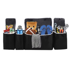 Vente flash Organisateur de siège de voiture multifonctionnel personnalisé en noir pliable Boîte de rangement suspendue en tissu Oxford imperméable et durable - Product Image 4
