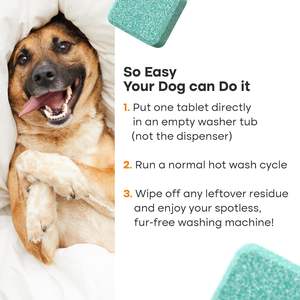 <b>Washing</b> <b>Machine</b> <b>Cleaner</b> Tablets for Pet Owners Remove Stubborn Pet Hair Eliminates Pet Smells - Prevents Pet Dander Build-up - Product Image 2
