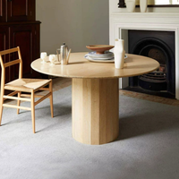 Table à manger ronde en marbre naturel, design moderne, utilisation en villa intérieure, taille personnalisée disponible, durable, respectueuse de l'environnement