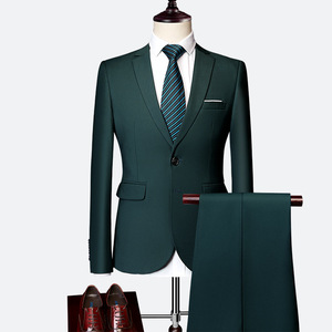Nuevo Traje de Blazer de un Solo Pecho en Color Sólido para Negocios, Bodas y Banquetes, Traje de 2 Piezas para Caballero, Trajes de Negocios para Hombre - Product Image 1