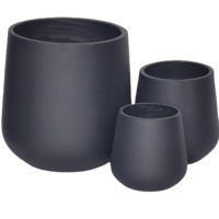 Kit de Pot de fleur rond en fibre de verre noir ou blanc de vente chaude utilisation intérieure ou extérieure taille de feuille géante pour application domestique