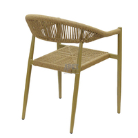 Chaises d'extérieur de patio en aluminium corde à tisser empilable en osier contemporain chaise de jardin de porte extérieure