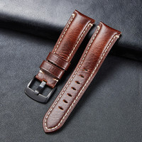Bracelet Vintage en cuir de veau italien pour hommes, sortie d'usine, 20mm, 22mm, 24mm, 26mm