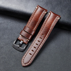 Bracelet <span class=keywords><strong>Vintage</strong></span> en cuir de veau italien pour hommes, sortie d'usine, 20mm, 22mm, 24mm, 26mm - Product Image 3