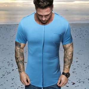 Unisex Cotton/Bamboo Fiber Long Sleeve Sporty <b>Blank</b> Print T-shirt 260g Fabric <b>Weight</b> - Product Image 3