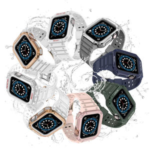 Bracelet de montre en silicone 2 en 1 pour <span class=keywords><strong>Apple</strong></span> <span class=keywords><strong>Watch</strong></span> Series 9 8 7 <span class=keywords><strong>6</strong></span> 5 4 3 2 - Product Image 1