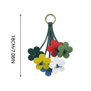 Six-color Floral PU Leather Keychain for Women Flower <b>Bag</b> <b>Charm</b> PU Leather Flower Pendant Versatile <b>Bag</b> Accessory - Product Image 3