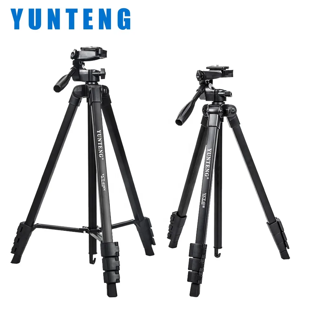 YUNTENG VCT-618 618N Light Weight Tripod for Camera Phone with Quick Rleased Plate Ring Light Selfies Live Stream Vlogging