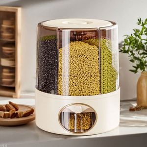 Distributeur de céréales rotatif à 6 compartiments, étanche, pour le stockage des grains en cuisine (vente en gros) - Product Image 2