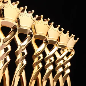 Hot Selling Blank Crystal Black Base Resin Gold Crown Trophy For Company Excellence Award