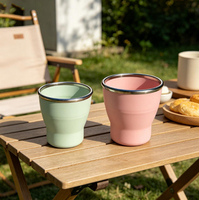 Gobelet en silicone pliable de 250 ml, directement de l'usine, pour les voyages, avec logo personnalisé