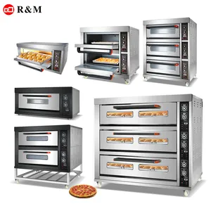 R & M Mesin Muatan Atas Elektrik Modular Restoran Ganda 3 Peralatan Oven Roti Multi Dek dengan Uap Ce Berdiri Pelet