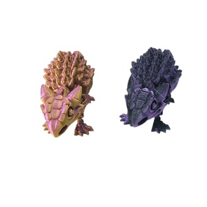 Figurine de <span class=keywords><strong>dinosaure</strong></span> Ankylosaurus articulée imprimée en 3D, modèle d'os flexible en PLA Silk, <span class=keywords><strong>jouet</strong></span> décoratif de bureau personnalisé - Product Image 3