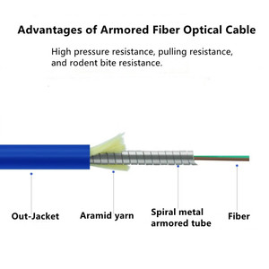 Đa chế độ 50/125 OM4 <span class=keywords><strong>ST</strong></span>/UPC để <span class=keywords><strong>SC</strong></span>/UPC <span class=keywords><strong>Duplex</strong></span> trong nhà Cáp bọc thép sợi quang vá dây với Jumper sợi quang thiết bị - Product Image 6