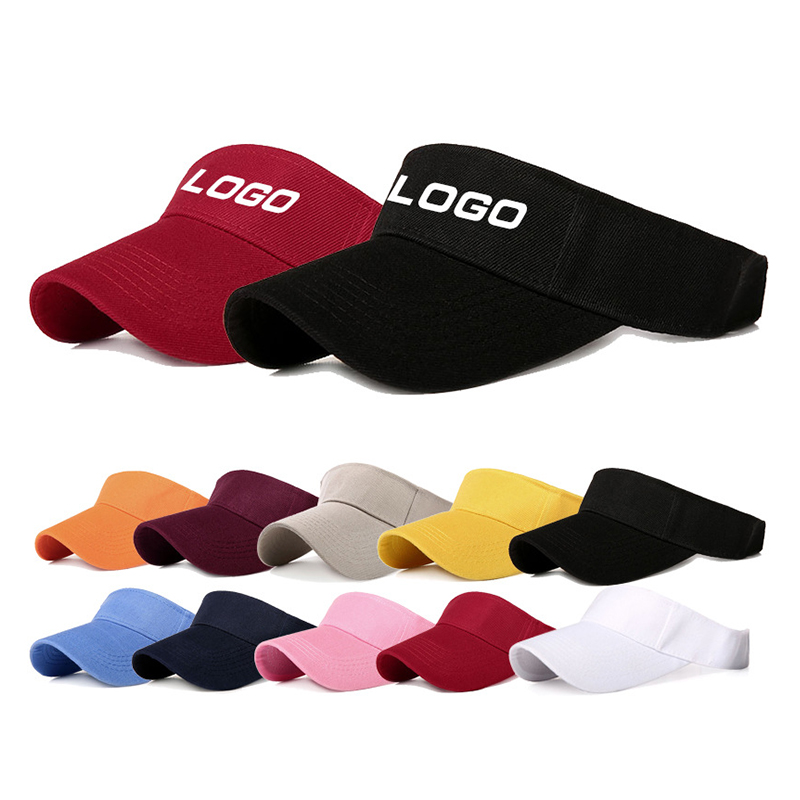 Оптовая продажа, высокое качество, летняя кепка с логотипом на заказ, солнцезащитный козырек, шляпы унисекс, кепка с простым козырьком для тенниса