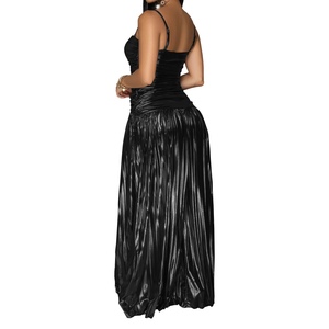 Vestidos de Fiesta Elegantes para Mujer, sin Tirantes, Largos hasta el Suelo, Cintura Natural, con Brillo y Estampado Digital - Product Image 6