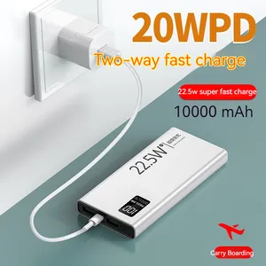 PD20w Power Bank pengisian daya Super cepat, TYPE-C USB ganda 30000mah, pengisian daya dua arah 22.5W portabel 20000mah Powerbank 10000 mah