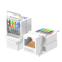 Venta al por Mayor HY-CONNECT 90 °   Conector Keystone RJ45 Cat5e UTP sin Herramientas, Material de PC, Conector Modular de Alta Densidad