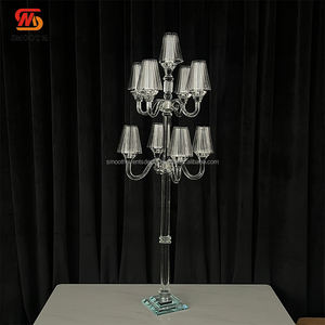 SMOOTH Tall Luxury Crystal <b>Clear</b> Glass Centerpiece <b>Table</b> Decoration Crystal Wedding Candle Holder for Events Decor - Product Image 6