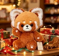Peluche personnalisée, adorable panda rouge en peluche, animal en peluche doux pour les enfants, cadeau d'anniversaire