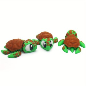 Jouet tortue marine en PLA imprimé en 3D, figurine animale articulée flexible, cadeau artisanal fini pour enfants - Product Image 4