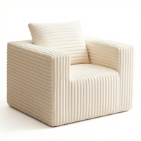 Sofá Cama de Terciopelo Acanalado con Relleno de Esponja, Estilo Crema, Compresión al Vacío, Línea Recta, para Sala de Estar y Apartamentos Pequeños, OEM