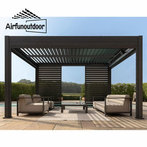 Moderne Tuin Paviljoen Balkon Ijzeren Metalen Gietijzeren Aluminium <span class=keywords><strong>Pergola</strong></span> Met Stenen Kolom Stijlvolle Buitenstructuur - Product Image 1