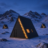 Cabane préfabriquée haut de gamme S780 en forme de A pour hameçon maritime, hébergement panoramique, service d'approvisionnement direct usine pour entrepreneurs