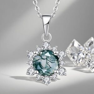 925 סטרלינג כסף טהור אבן חן טבעי שרשרת אגיט שרשרת אבזרים לנשים תכשיטים יעוד תכשיטים תכשיטי יוקרה בהתאמה אישית - Product Image 3