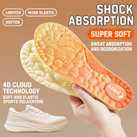 Semelles intérieures de chaussures en PU avec technologie 4D Cloud, stabilisateur de talon en forme de U, anti-entorse, respirantes, absorbant la transpiration, massage, semelles intérieures super sportives