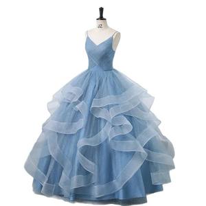 Vestidos de Festa Personalizados em Tule com Glitter Alças Finas Vestidos de Baile para Mulheres Vestido Formal de Festa com Camadas - Product Image 5