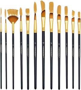 Transon Assortiment de 12 Pinceaux d'Art pour Acrylique <span class=keywords><strong>Aquarelle</strong></span> Gouache Hobby Peinture Poils <span class=keywords><strong>Matériel</strong></span> de Cheveux - Product Image 3