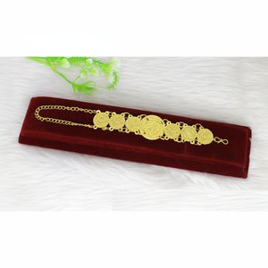 Joyería de latón de lujo, accesorios de mano chapados en oro puro para boda, pulsera de mano de Dubái África India para mujeres y niñas - Product Image 1