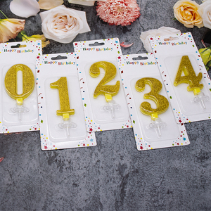 数字の誕生日キャンドル グリッター 大きなゴールドシルバーグリッター 誕生日数字キャンドル ケーキトッパー用 - Product Image 2