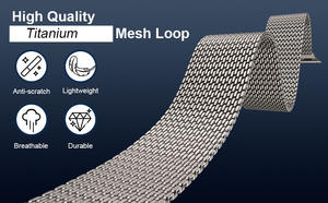 สายนาฬิกาไทเทเนียมแบบ Milanese Mesh ของแท้สำหรับ Apple Watch Ultra <span class=keywords><strong>2</strong></span> ขนาด 49 มม. สายรัดข้อมือปรับได้สำหรับผู้ชาย - Product Image 4