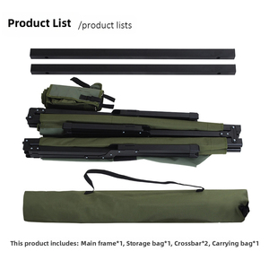 Lit de camp pliable ultraléger E-RIKE en aluminium, robuste, pour le camping tactique en plein air, avec poche latérale E-RIKE Ultralight - Product Image 3