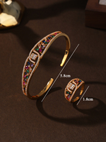Ensemble de bracelet et bague en laiton plaqué rhodium BRIDETALK, zircon classique, mariage, fiançailles, anniversaire, cadeau de fête, résistant au ternissement