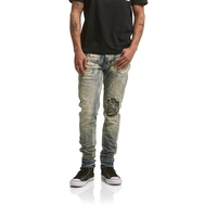 Jeans skinny personnalisés de haute qualité pour hommes Jeans bleu clair abîmés