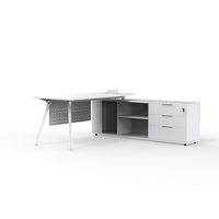 Bureau de direction moderne de luxe en bois, forme personnalisée, design ergonomique en aluminium, mobilier de bureau haut de gamme, professionnel