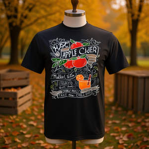Camiseta con diseño de disfraz para el festival de otoño, receta de sidra de manzana caliente - Product Image 3