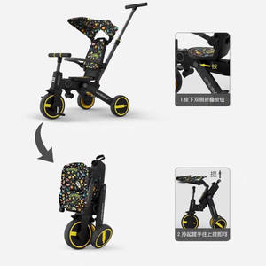 Fabricants Vente en gros Scooter pliable à trois roues pour enfants Cadre en bois et en plastique portable Usine directe - Product Image 2