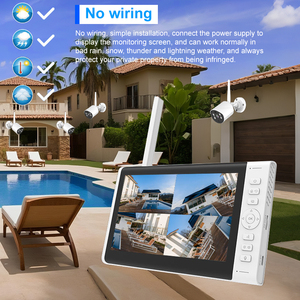 Không dây NVR Kit 7-inch LDC Monitor ac-powered 4-channel máy ảnh hai chiều âm thanh tuya App địa phương SD Card ghi âm tầm nhìn ban đêm - Product Image 5