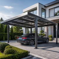 Système de carport solaire étanche à prix d'usine, structure de stationnement solaire commerciale à montage au sol