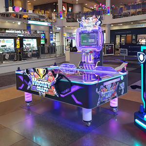 Table de hockey sur air métallique d'intérieur 4 joueurs, <span class=keywords><strong>à</strong></span> monnayeur, jeux multi-pucks pour enfants et adultes, interface en anglais, pour parcs d'attractions - Product Image 2